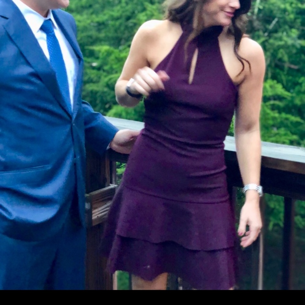 Parker burgundy high neck dress